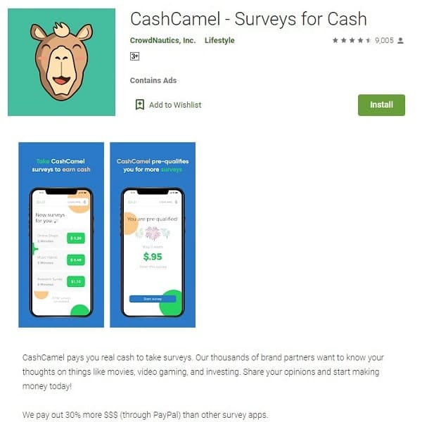 CashCamel - Surveys for Cash