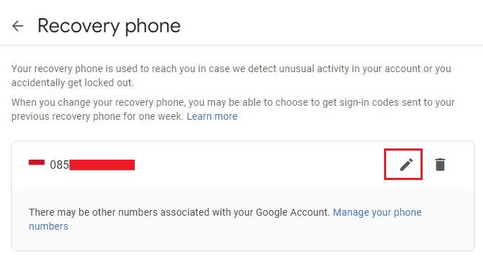 Cara ganti nomor telepon di Gmail lewat Laptop (2)