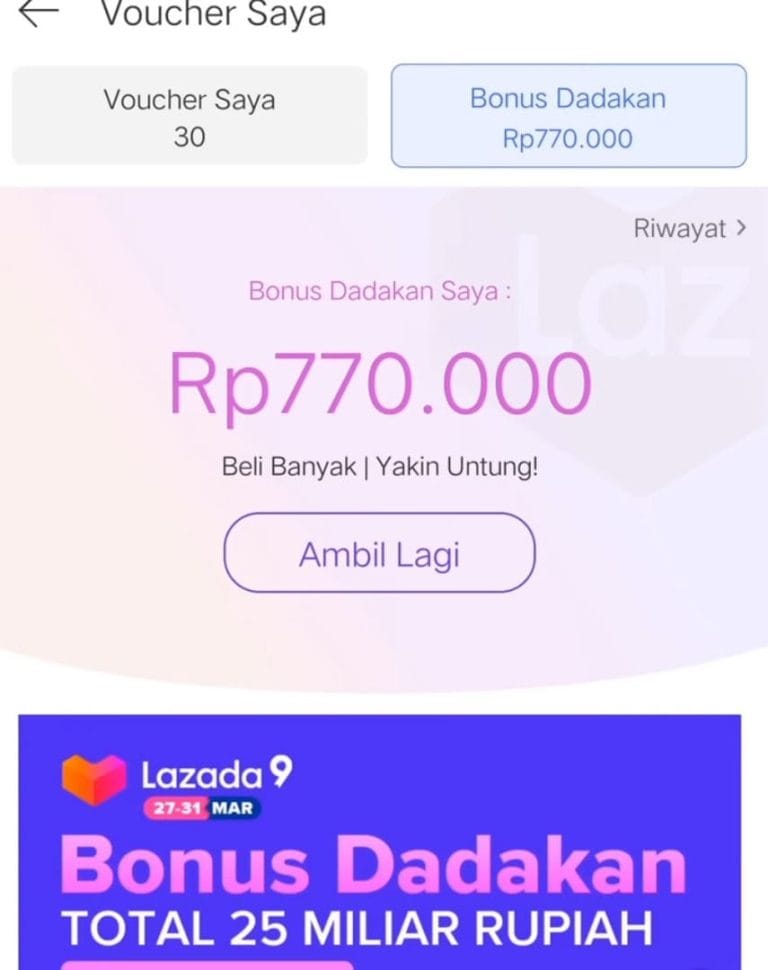 Cara Menggunakan Bonus Dadakan Di Lazada Belanja Gratis