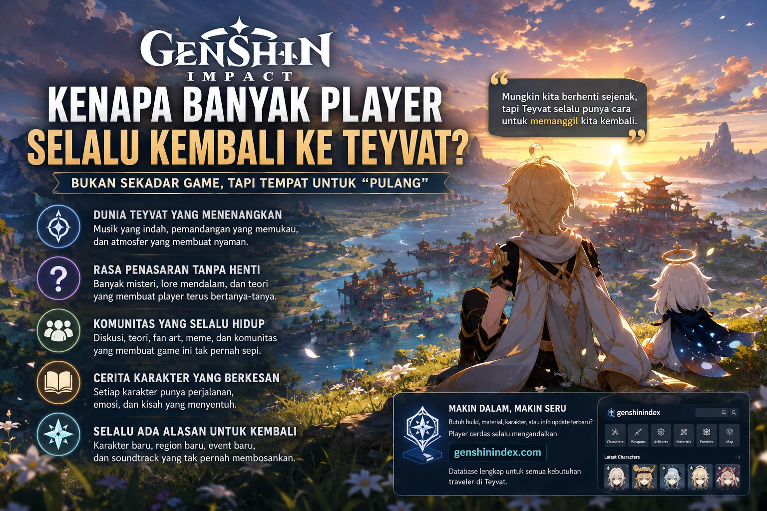 6 Hal di Game Genshin Impact yang Bikin Player Betah
